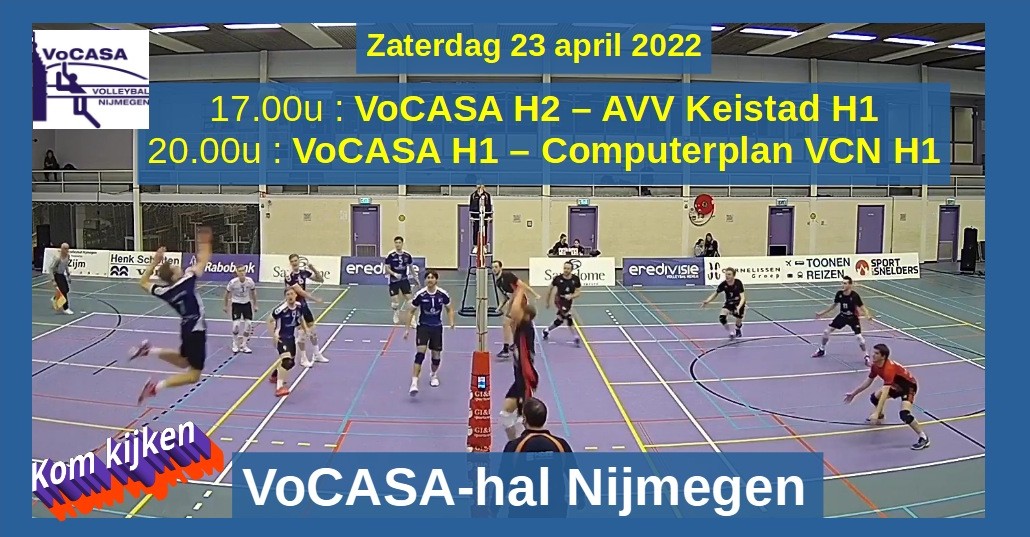 23 april Topdivisie en Eredivisie Volleybal Heren in Nijmegen